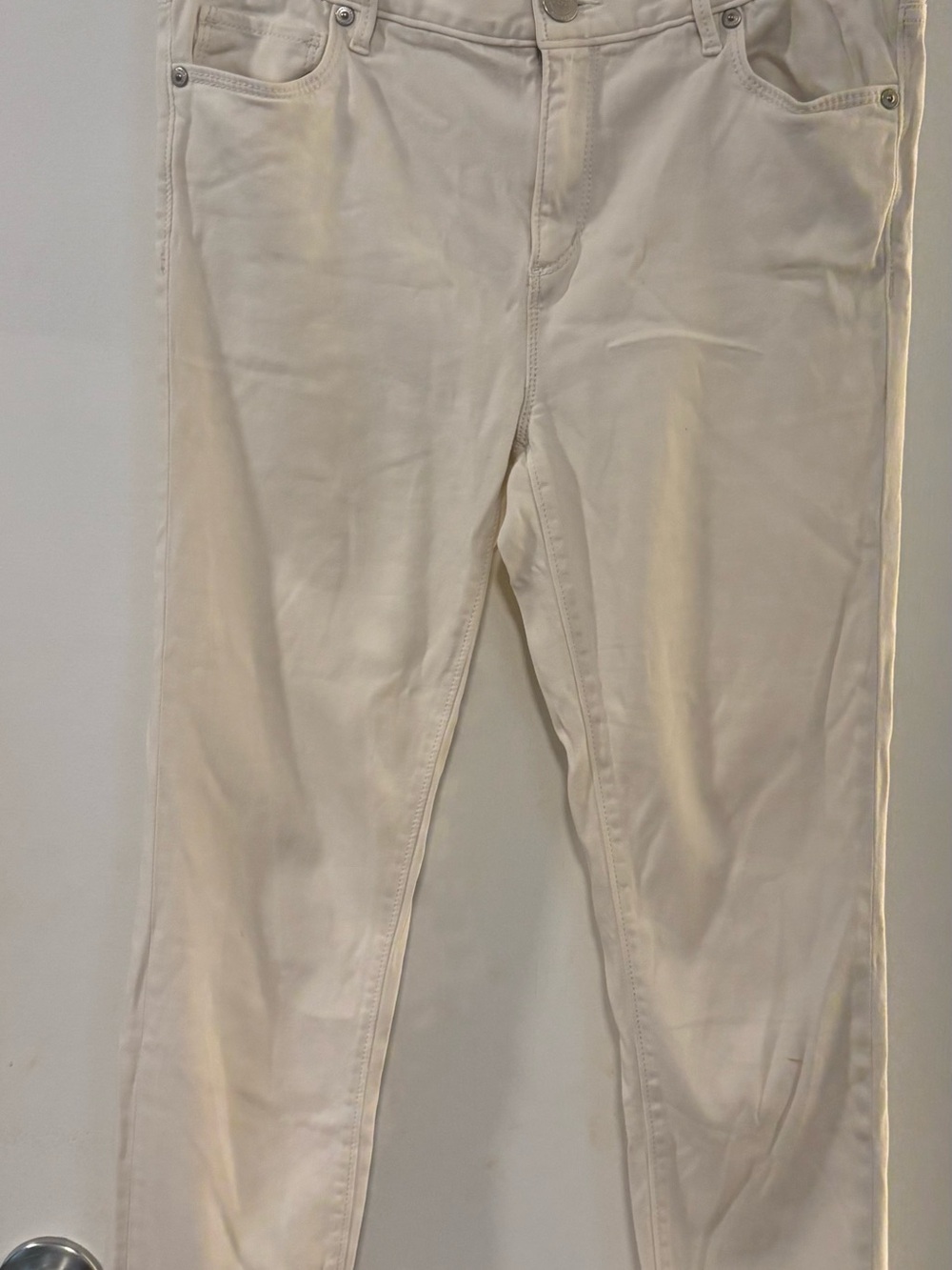 LOFT Cream Slim Leggings